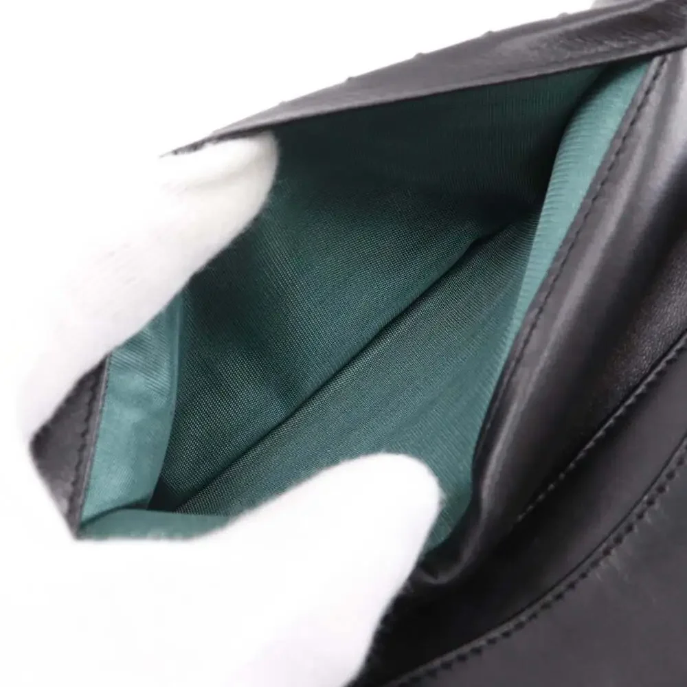 CHANEL Black Lambskin Leather Wallet